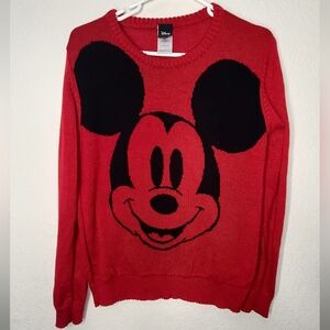 Disney Women's Red and Black Mickey Mouse Sweater XL